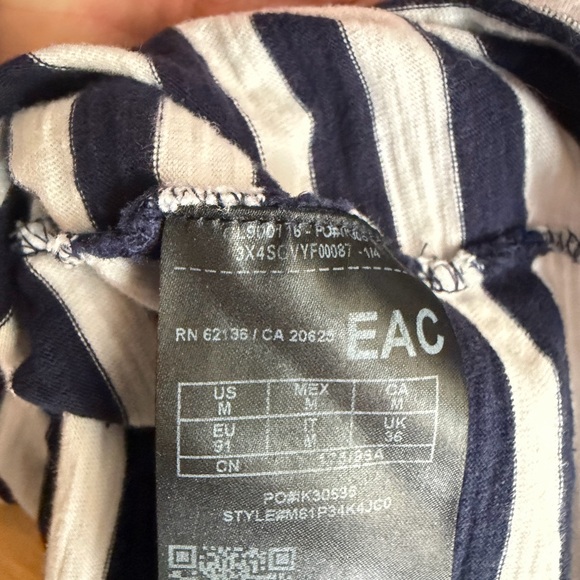 Guess x ASAP Rocky Striped navy and White T-Shirt vintage - Picture 8 of 9